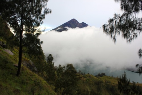 Mt. Rinjani view from the other side of the crater